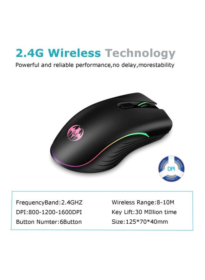 BG 6-Button Wireless Optical Mouse Black/Green - Image 4