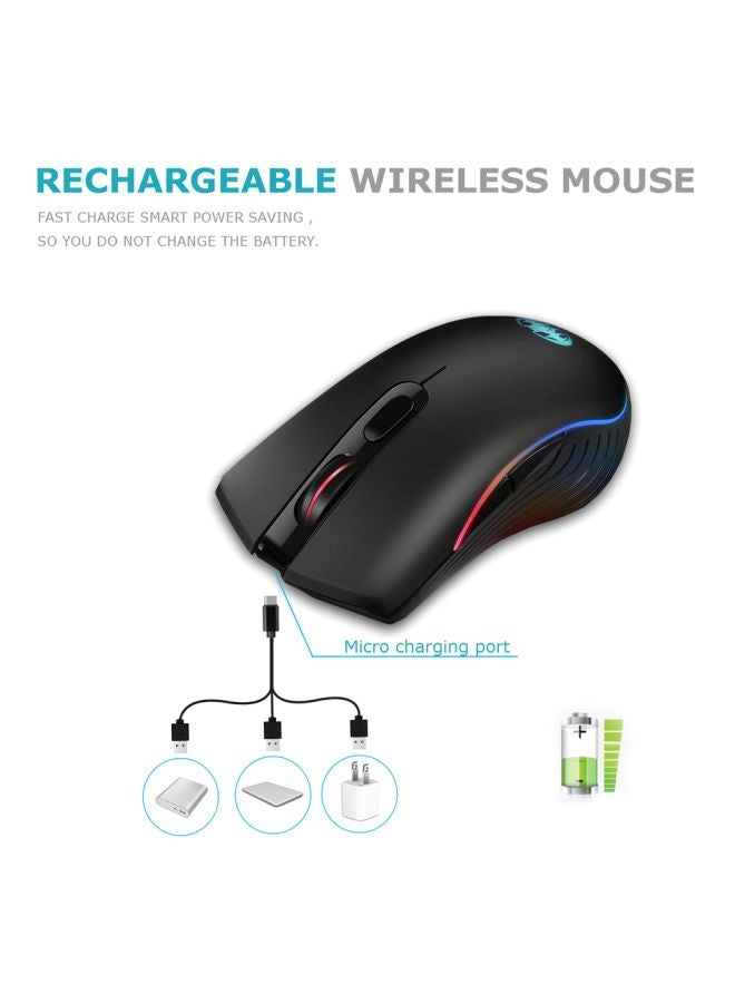 BG 6-Button Wireless Optical Mouse Black/Green - Image 3