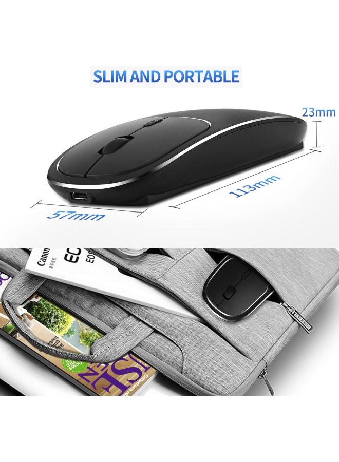 بي جي ماوس ضوئي لاسلكي قابل للشحن أسود/فضي - Image 3