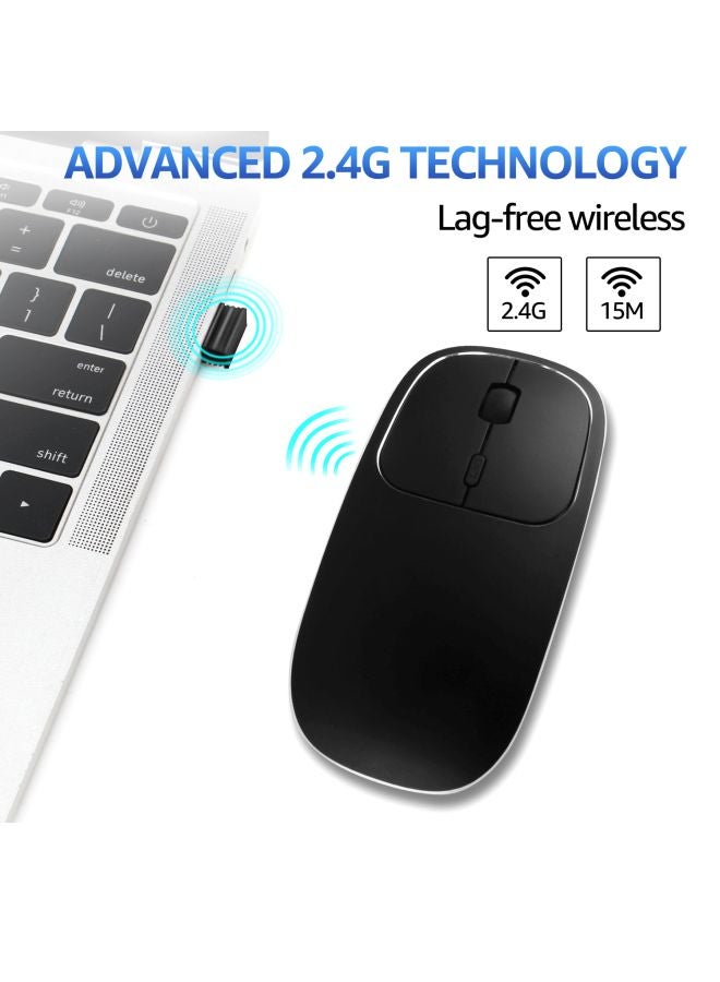 بي جي ماوس ضوئي لاسلكي قابل للشحن أسود/فضي - Image 5