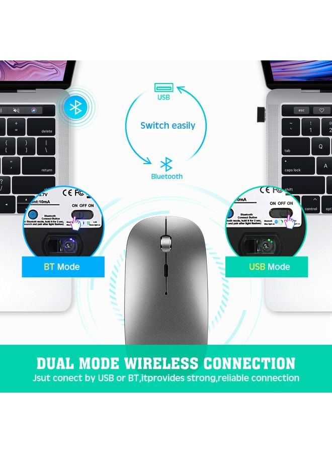 بي جي ماوس لاسلكي ثنائي الوضع رمادي - Image 2