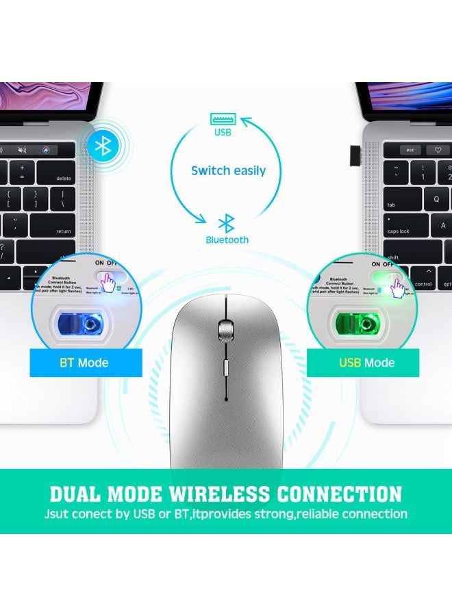 BG - Wireless Dual Mode Mouse Silver - Image 1