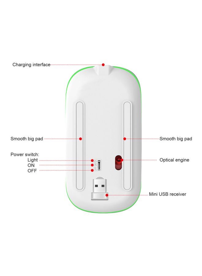 BG Wireless Luminous Mouse Grey/White/Yellow - Image 5