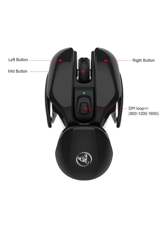 بي جي ماوس ألعاب لاسلكي T37 أسود - Image 3