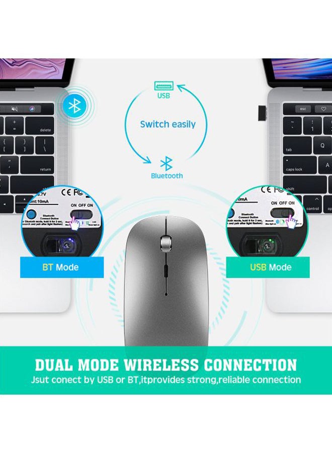 بي جي ماوس لاسلكي يعمل بنظامين رمادي - Image 2