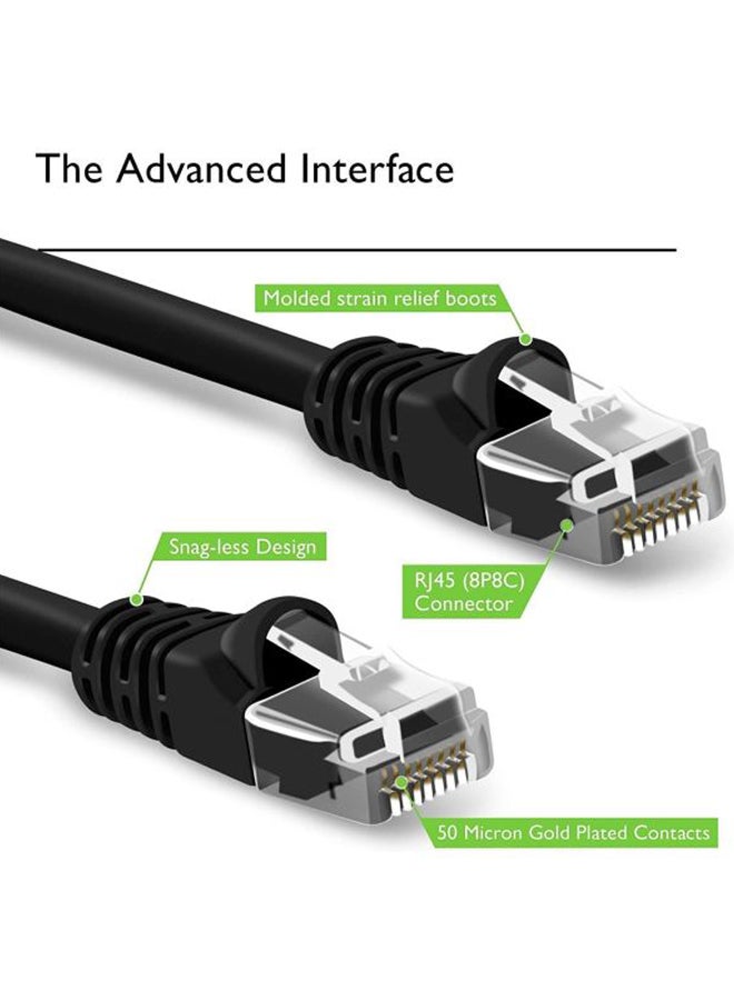 جي مجموعة كابلات توصيل إيثرنت Cat5e مكونة من 10 قطع أسود  - Image 2
