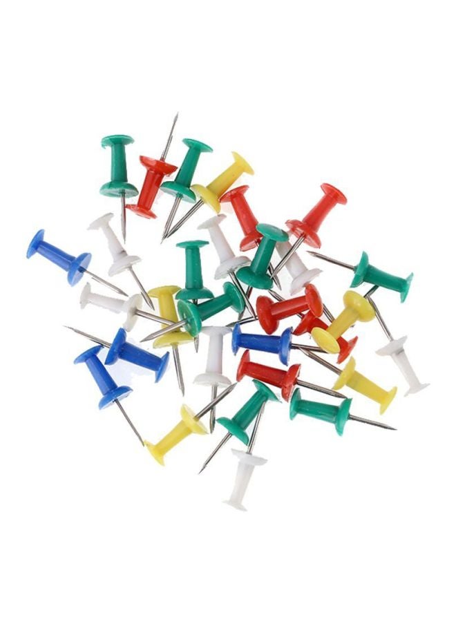 LAWAZIM 30-Piece Push Pin Set White/Green/Blue - Image 1