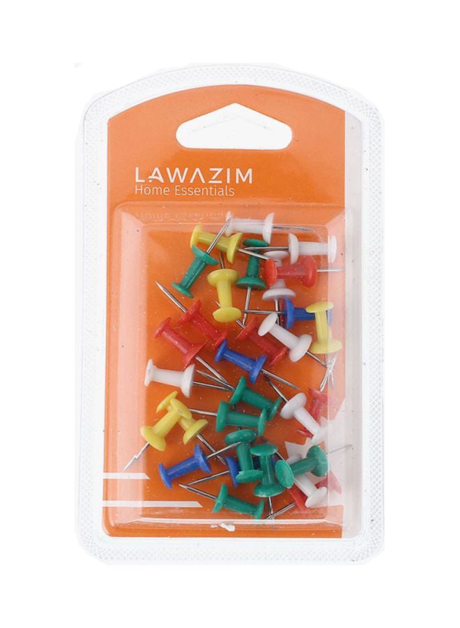 LAWAZIM 30-Piece Push Pin Set White/Green/Blue - Image 3