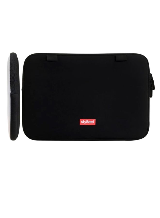Stylizedd - Steve's Apple Designer Sleeve With Strap For Laptops Black/White - Image 1