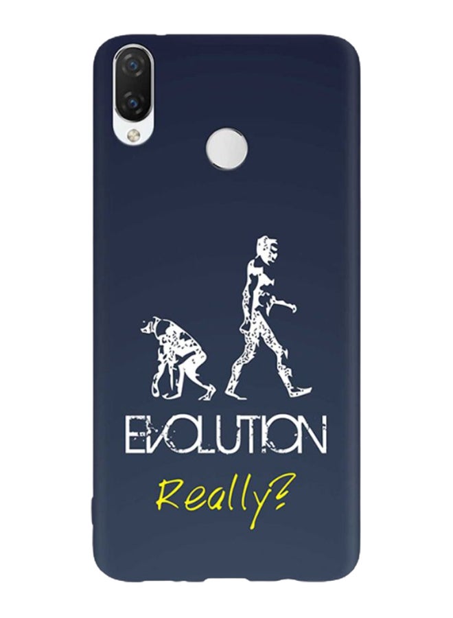 غطاء حماية واقٍ بطباعة عبارة "Evolution Really" لهواتف هواوي P سمارت بلس أزرق/أبيض/أصفر