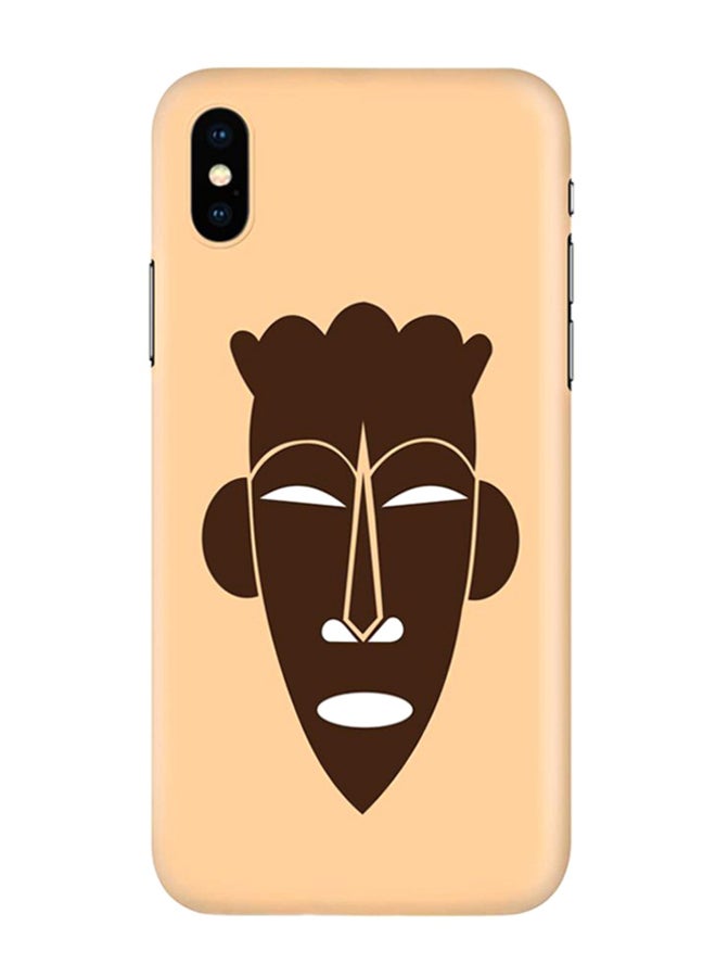 Stylizedd Tribal Mask Printed Protective Case Cover For Apple iPhone X/XS Brown/Beige