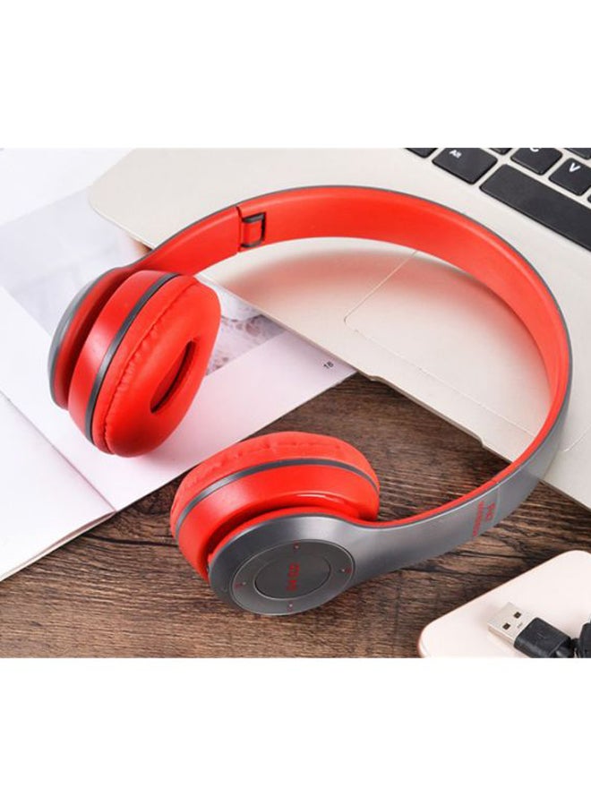 BG - P47 Series Bluetooth Over-Ear Headphones Red/Black - Image 1