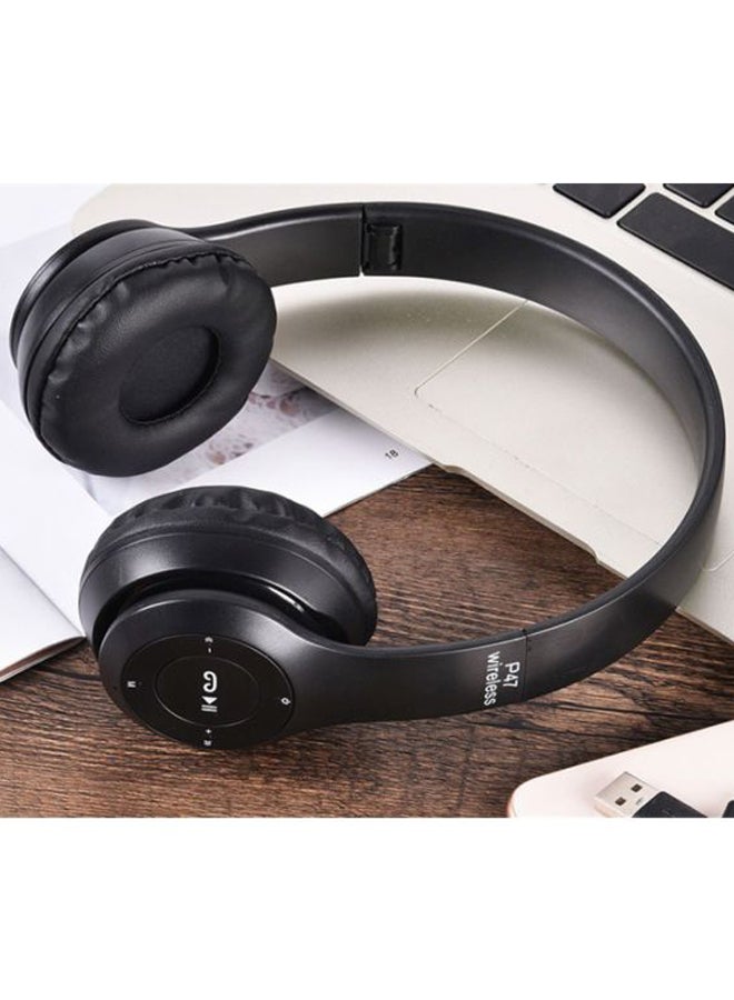 بي جي سمّاعة رأس بلوتوث بتصميم يغطي الأذن من سلسلة P47 أسود - Image 2