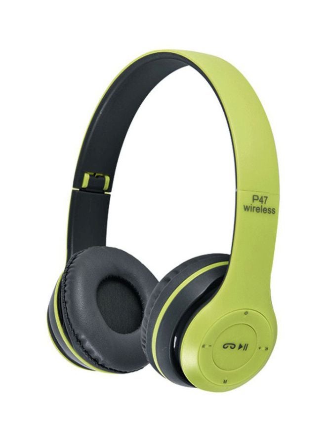 BG P47 Series Bluetooth Over-Ear Headphones Green/Black - Image 1