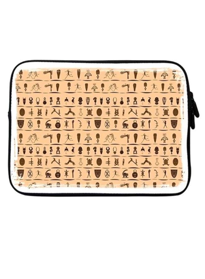 Stylizedd Tribal Hieroglyphics Sleeve For Laptops Beige/Brown - Image 1