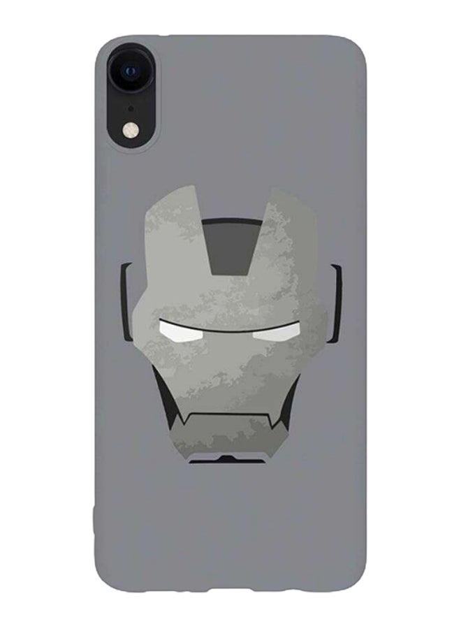 غطاء حماية بطبعة آيرون مان بنمط حجري لهاتف أبل آيفون XR رمادي
