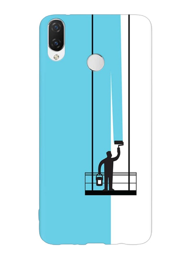 ستايلايزد غطاء حماية بطبعة حامل طلاء لهاتف هواوي نوفا 3i أزرق/ أبيض/أحمر