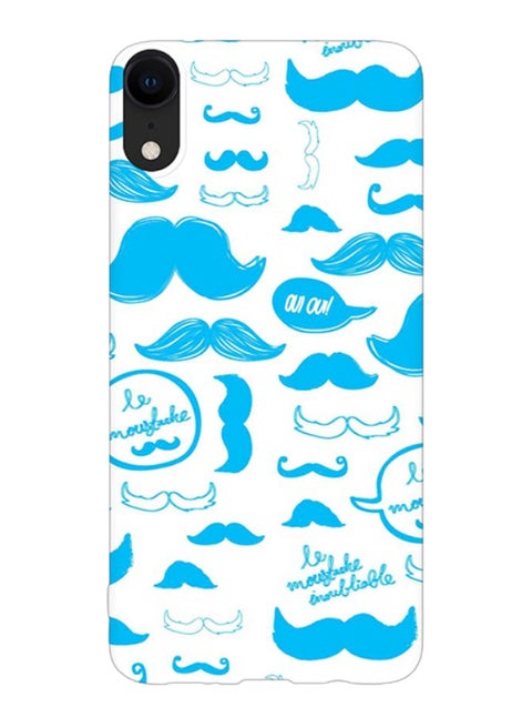 Le Moustache Printed Case Cover For Apple iPhone XR Blue/White