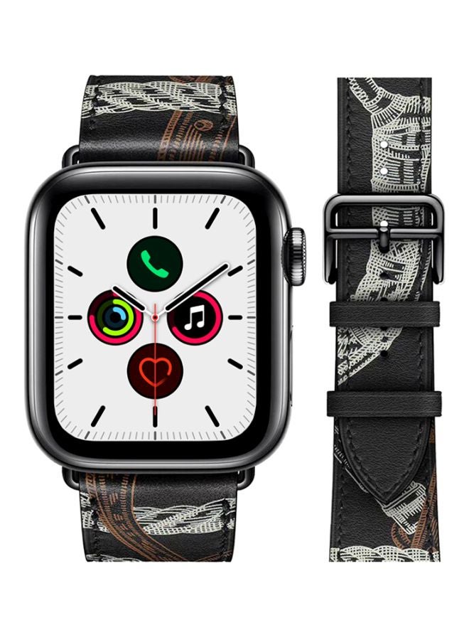 Perfii Replacement Band For Apple Watch Series 5/4/3/2/1 44/42mm Black/White - Image 2
