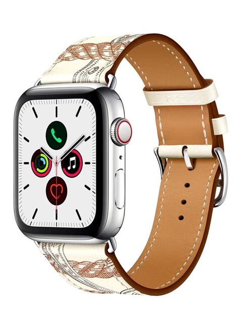 Replacement Band For Apple Watch Series 5/4/3/2/1 40/38mm White/Brown
