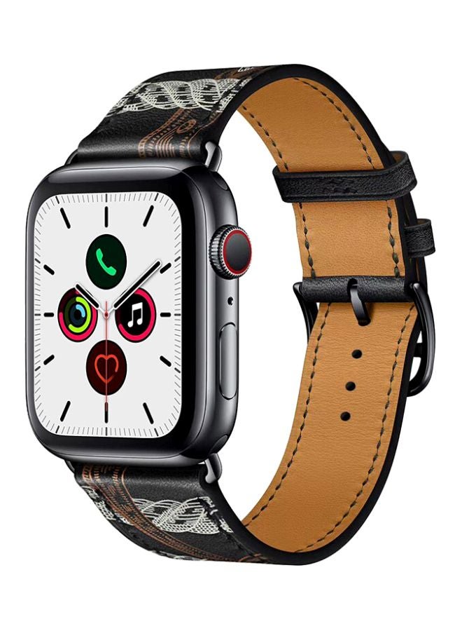 Perfii - Replacement Band For Apple Watch Series 5/4/3/2/1 40/38mm Black/White - Image 1