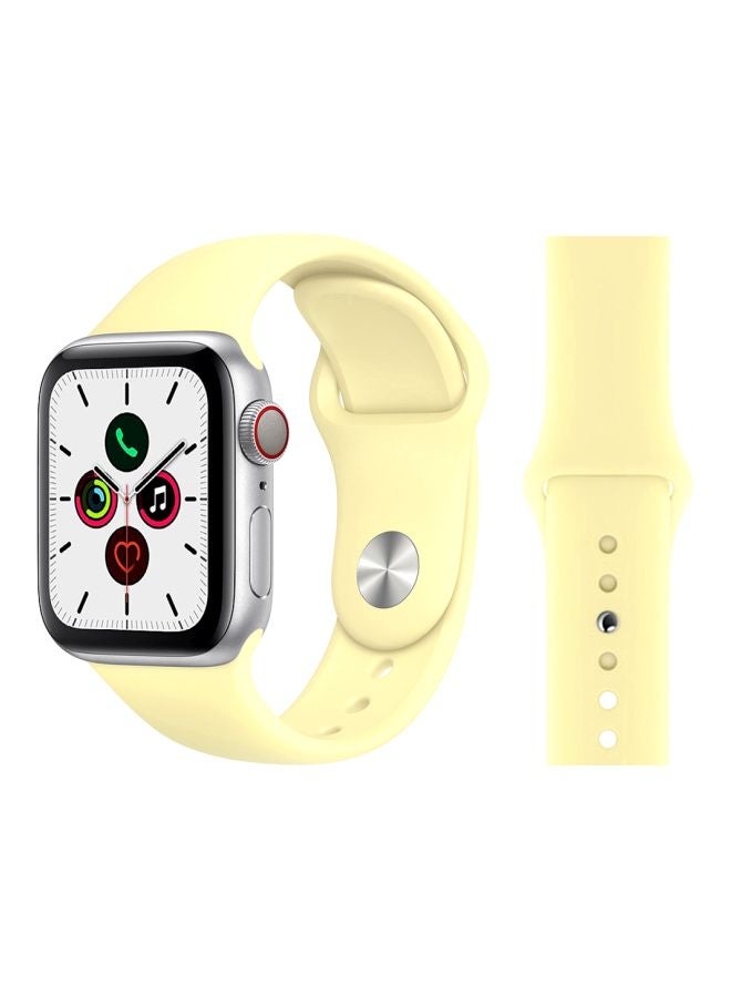 Perfii - Replacement Band For Apple Watch Series 5/4/3/2/1 44/42mm Mellow Yellow - Image 1