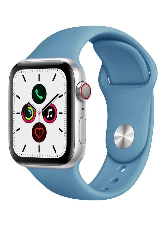Perfii - Replacement Band For Apple Watch Series 5/4/3/2/1 44/42mm Azure Blue - Image 1
