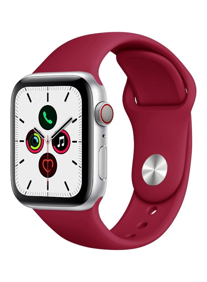 Perfii - Replacement Band For Apple Watch Series 5/4/3/2/1 44/42mm Pomegranate - Image 1