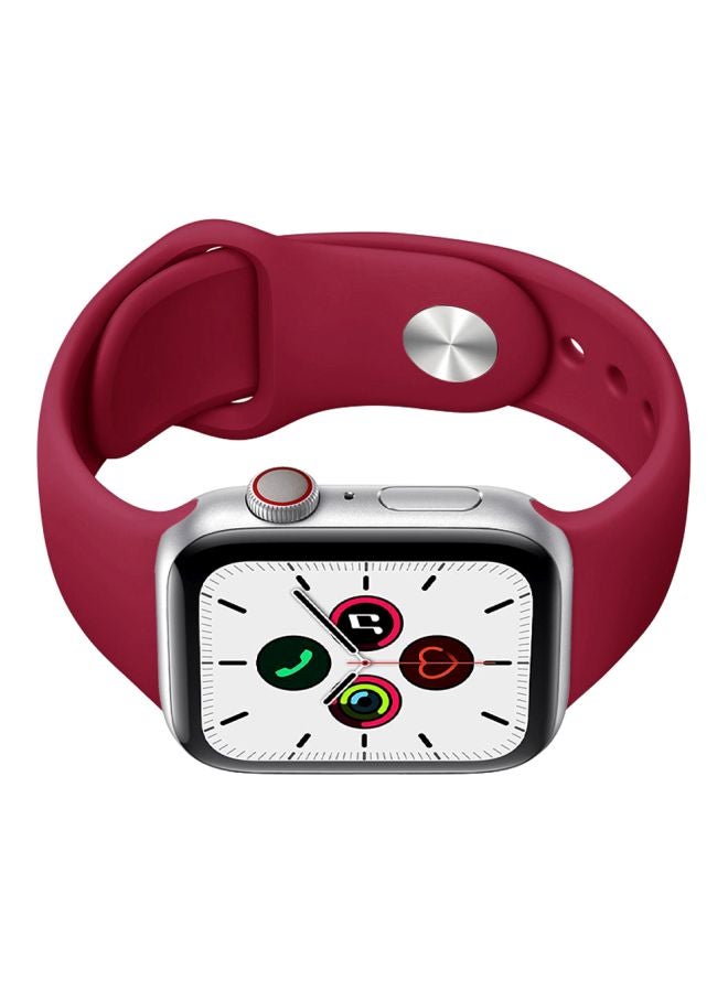 Perfii - Replacement Band For Apple Watch Series 5/4/3/2/1 44/42mm Pomegranate - Image 1