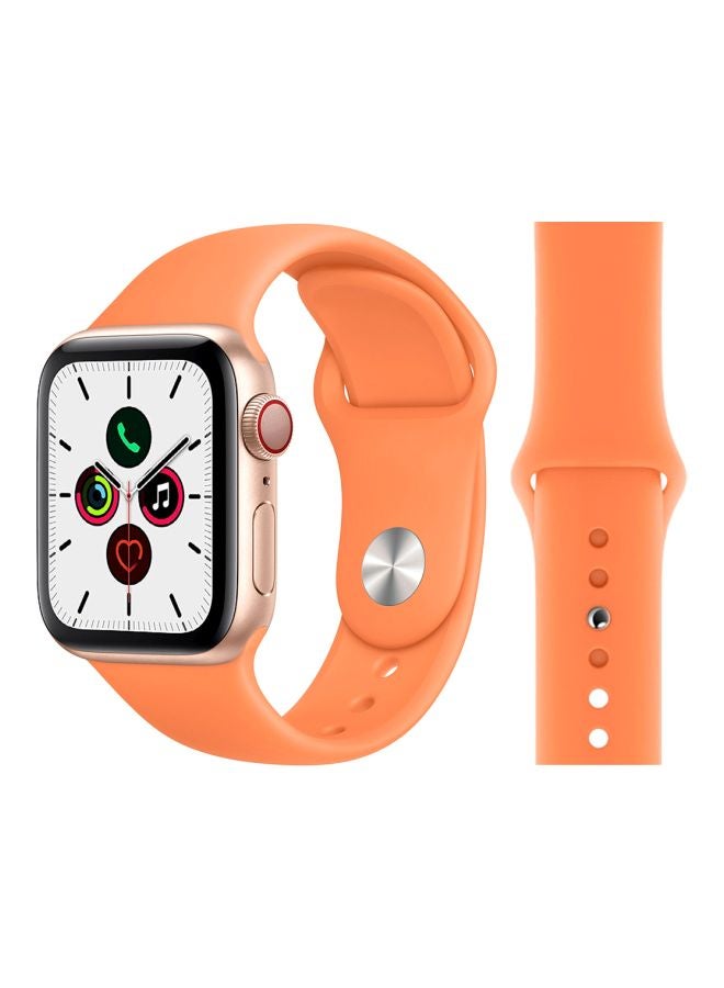 Perfii - Replacement Band For Apple Watch Series 5/4/3/2/1 40/38mm Papaya Orange - Image 1