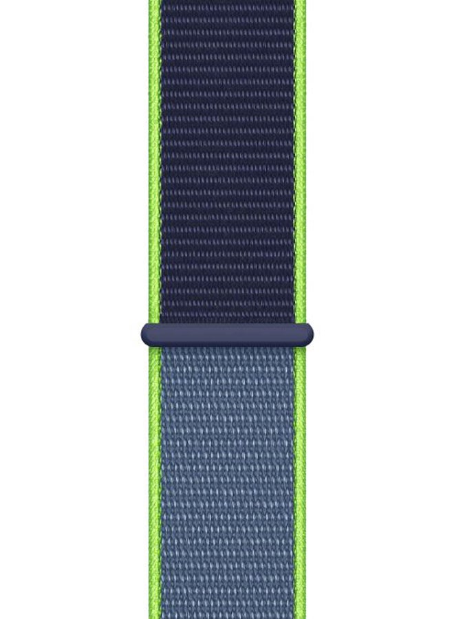 Perfii - Replacement Band For Apple Watch Series 5/4/3/2/1 44/42mm Blue/Neon Lime Green - Image 1
