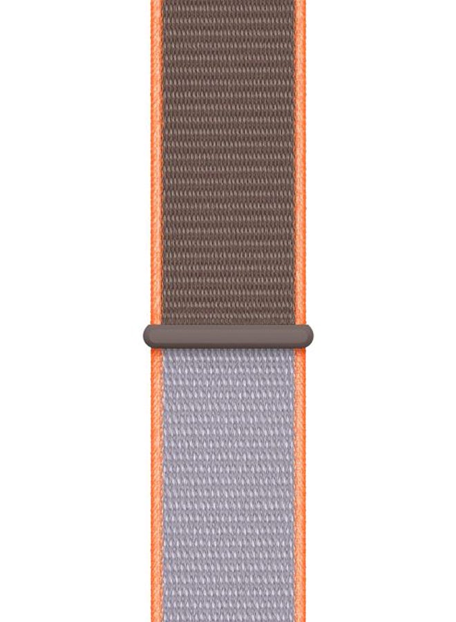 Perfii - Replacement Band For Apple Watch Series 5/4/3/2/1 44/42mm Grey/Brown - Image 1
