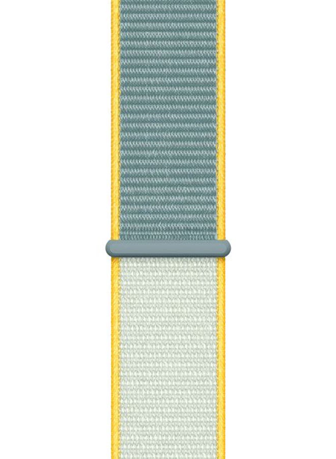 Perfii - Nylon Replacement Band For Apple Watch Series 5/4/3/2/1 Blue/Yellow - Image 1