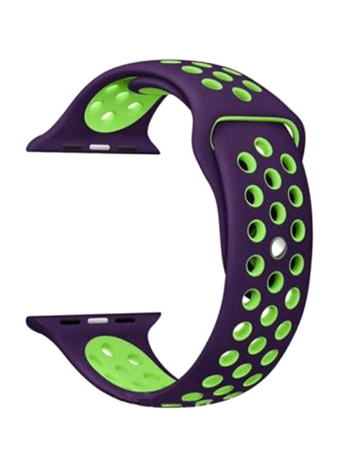 Perfii - Replacement Band For Apple Watch Series 5/4/3/2/1 44/42mm Purple/Green - Image 1