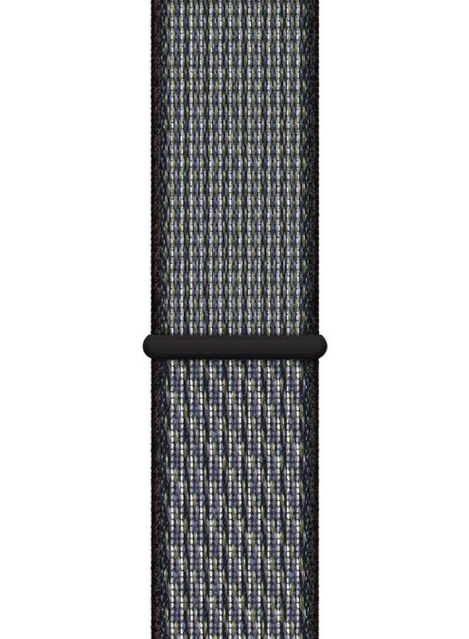 Perfii - Replacement Band For Apple Watch Series 5/4/3/2/1 40/38mm World Indigo Purple/Black - Image 1