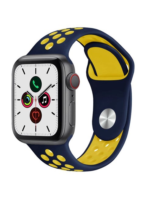 Replacement Band For Apple Watch Series 5/4/3/2/1 44/42mm Dark Blue/Yellow
