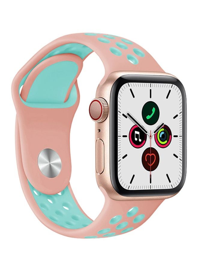 Perfii - Replacement Band For Apple Watch Series 5/4/3/2/1 40/38mm Pink/Mint - Image 1