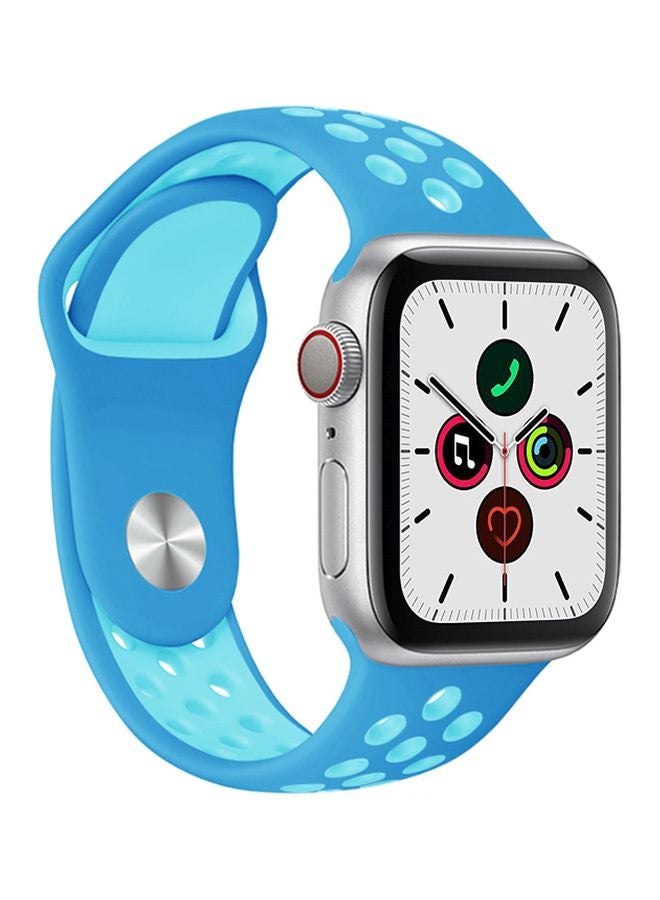 Perfii - Replacement Band For Apple Watch Series 5/4/3/2/1 40/38mm Blue - Image 1