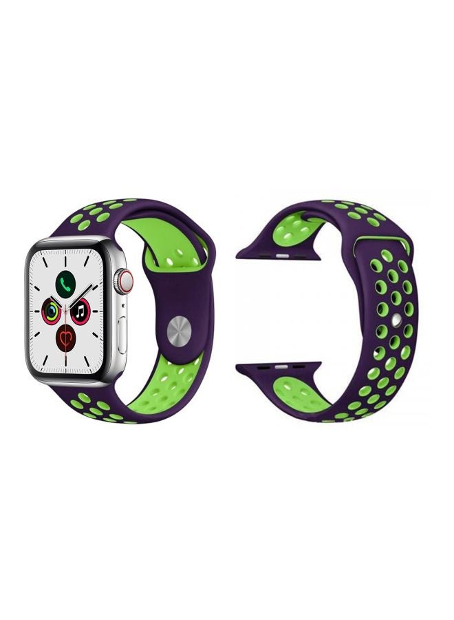 Perfii - Replacement Band For Apple Watch Series 5/4/3/2/1 40/38mm Purple/Green - Image 1