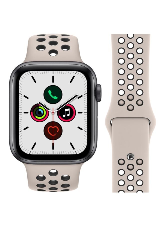 Perfii - Replacement Band For Apple Watch Series 5/4/3/2/1 40/38mm Sand/Black - Image 1