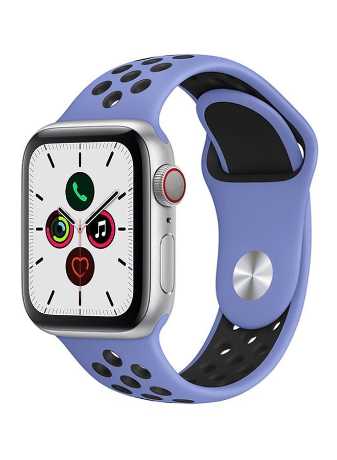 Perfii - Replacement Band For Apple Watch Series 5/4/3/2/1 40/38mm Purple/Black - Image 1