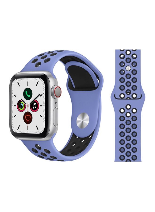 Perfii - Replacement Band For Apple Watch Series 5/4/3/2/1 40/38mm Purple/Black - Image 1