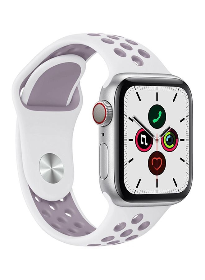 Perfii Replacement Band For Apple Watch Series 5/4/3/2/1 40/38mm White/Purple/Grey - Image 2