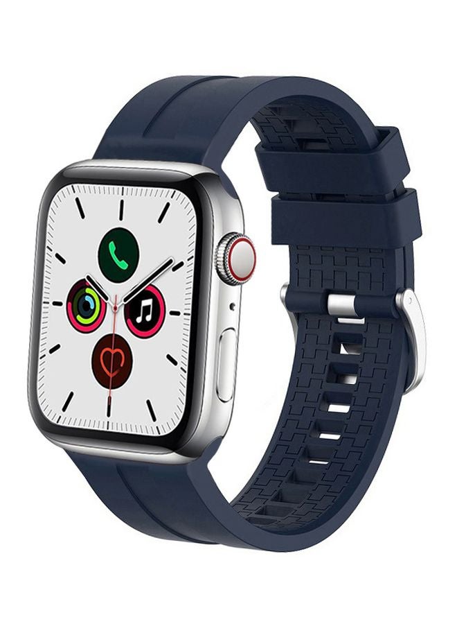 Perfii - Replacement Band For Apple Watch Series 5/4/3/2/1 44/42mm Dark Blue - Image 1