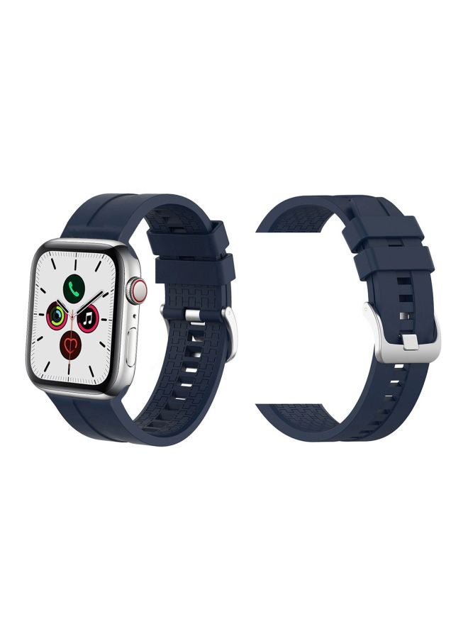 Perfii - Replacement Band For Apple Watch Series 5/4/3/2/1 44/42mm Dark Blue - Image 1