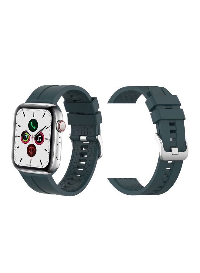 Perfii - Replacement Band For Apple Watch Series 5/4/3/2/1 44/42mm Dark Green - Image 1