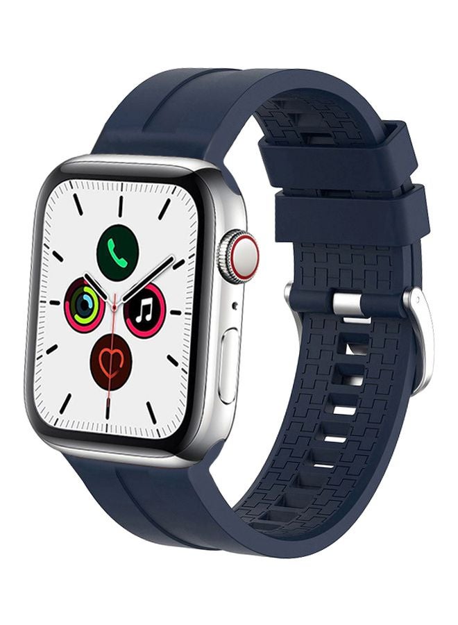 Perfii - Replacement Band For Apple Watch Series 5/4/3/2/1 40/38mm Dark Blue - Image 1
