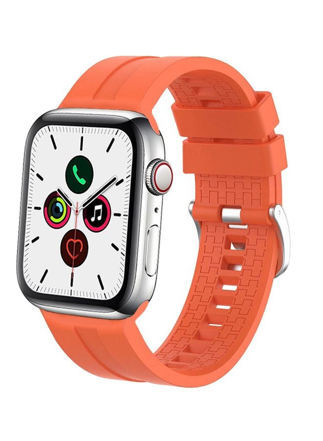 Perfii - Replacement Band For Apple Watch Series 5/4/3/2/1 40/38mm Orange - Image 1