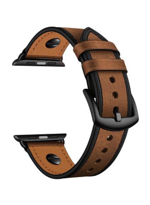 One Rivet Replacement Band For Apple Watch Series 5/4/3/2/1 44/42 mm Rough Brown