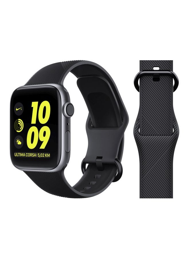 بيرفيي سوار بديل لساعة أبل السلسلة 1/2/3/4/5 مقاس 42/44 مم أسود - Image 2